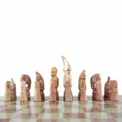 Hand Carved Soapstone Maasai Chess Set - 14" Board - Smolart