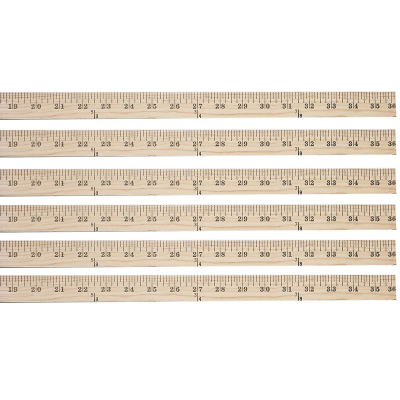 Wood Yardstick, Pack of 6