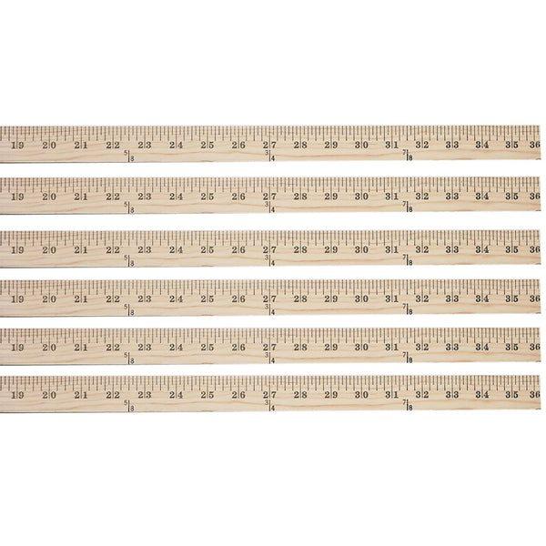 Wood Yardstick, Pack of 6