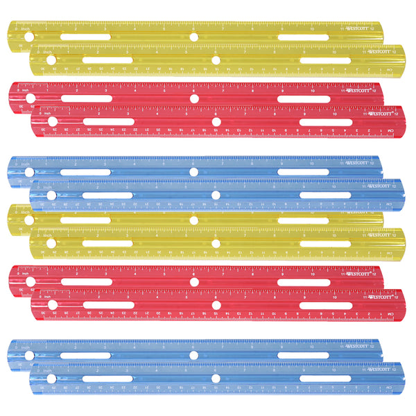 Plastic Ruler, 12", Pack of 36