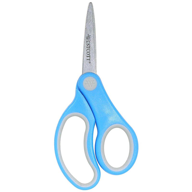 Soft Handle 5" Scissors, Pointed, Colors Vary