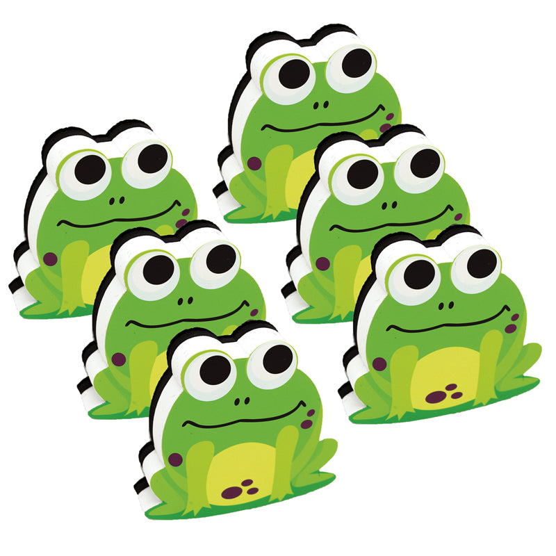 Magnetic Whiteboard Eraser, Frog, Pack of 6