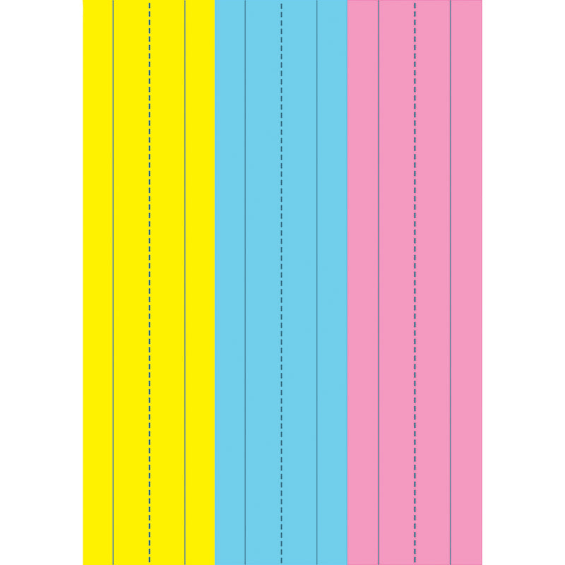 Die-Cut Magnetic Pink/Blue/Yellow Sentence Strips, 2.75" x 11", Pack of 3