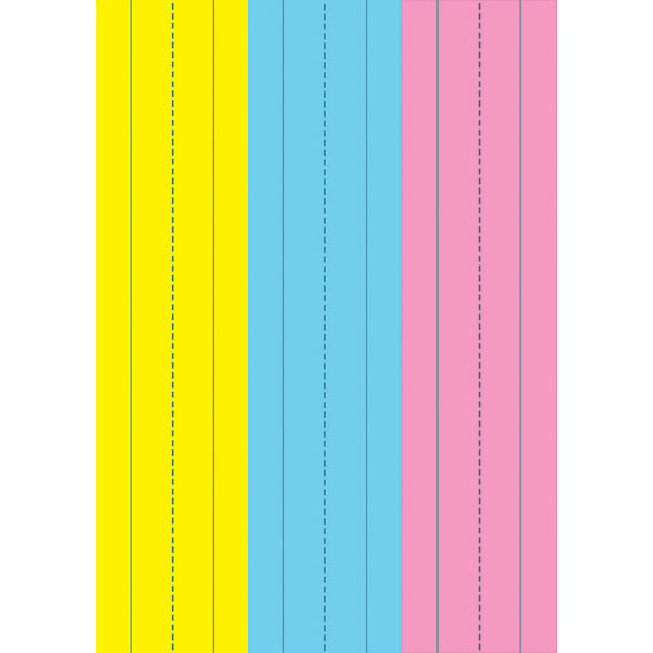 Die-Cut Magnetic Pink/Blue/Yellow Sentence Strips, 2.75" x 11", Pack of 3