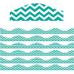 Magnetic Border, Turquoise Chevron, 12 Feet Per Pack, 6 Packs