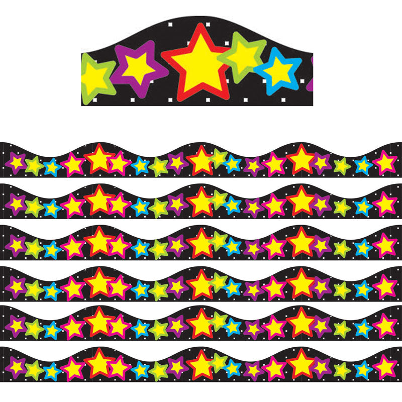 Magnetic Border, Stars, 12 Feet Per Pack, 6 Packs