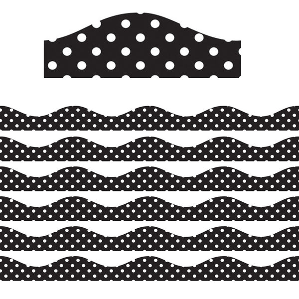 Magnetic Border, Black & White Dots, 12 Feet Per Pack, 6 Packs