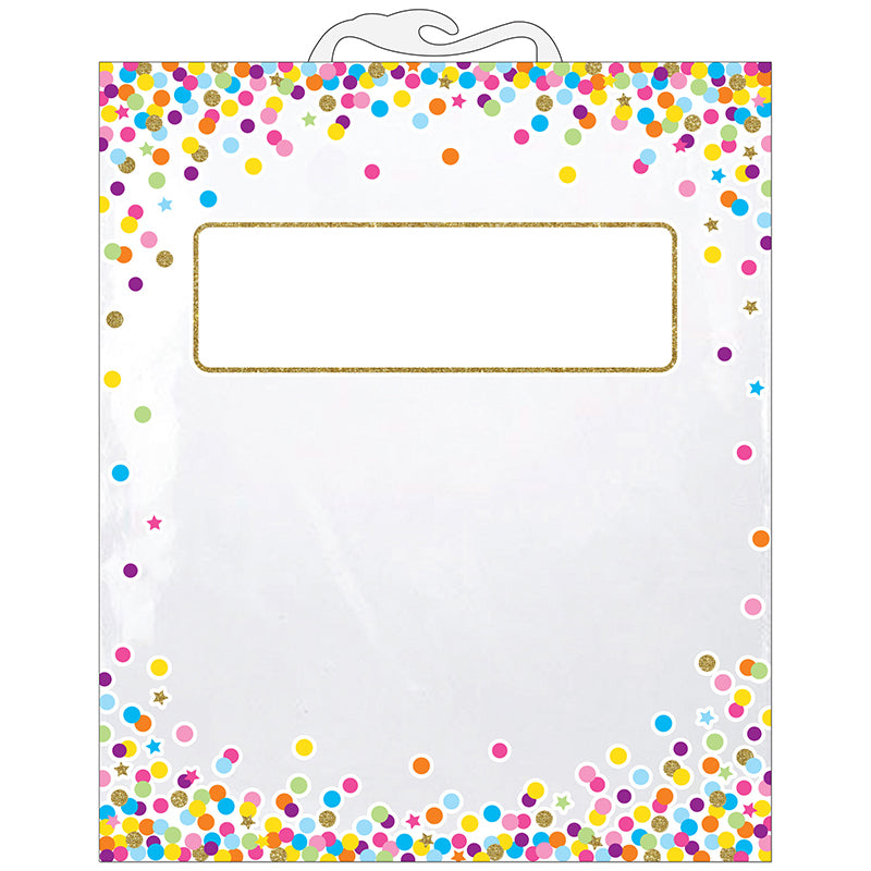 Hanging Confetti Pattern Storage/Book Bag, 10.5" x 12.5", Pack of 6