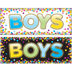 Laminated Double-Sided Hall Passes, 9" x 3.5", Confetti Boys Pass