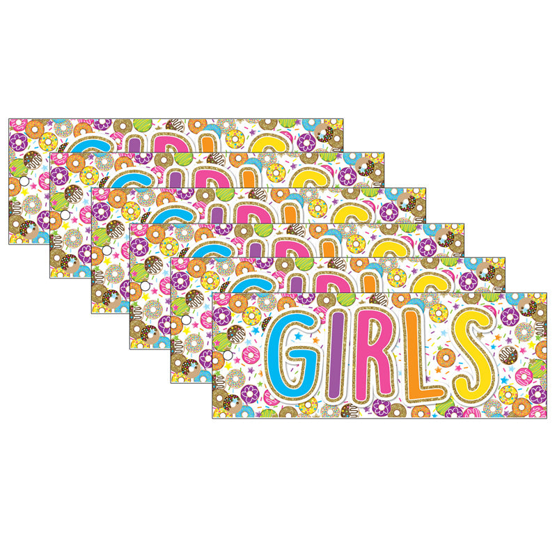 Laminated Hall Pass, DonutFetti® Girls Pass, Pack of 6