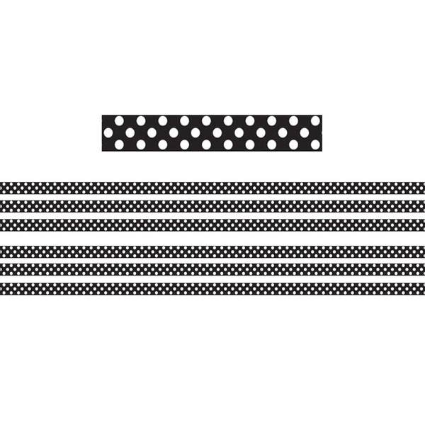 Mini Magnetic Magi-Strips, B/W Dots, 24 Feet Per Pack, 6 Packs