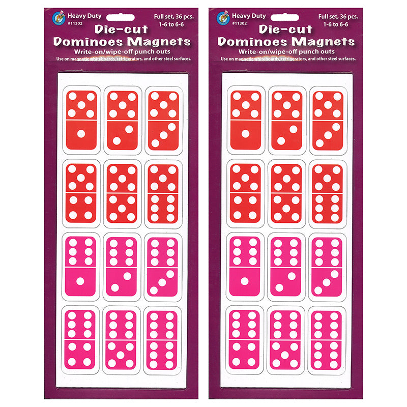 Die-Cut Magnetic Dominoes, 36 Per Pack, 2 Packs