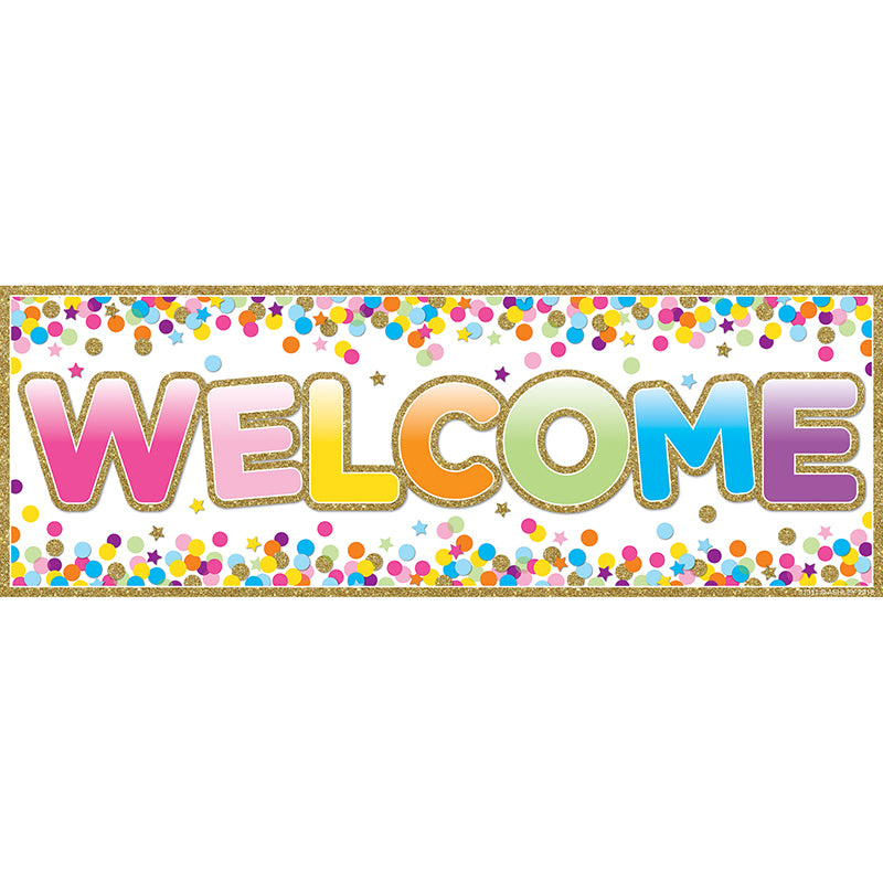 Magnetic Welcome Banners, 6" x 17", Confetti