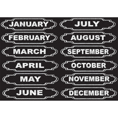 Die-Cut Magnets, Chalkboard Calendar Months, 12 Pieces