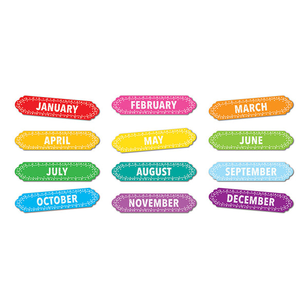 Magnetic Die-Cut Timesavers & Labels, Months of the Year, Chalk Loops, 12 Pieces