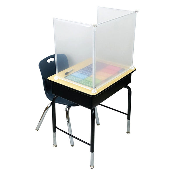 PrivacyView™, 3-Piece Clear Desktop PPE Plastic Divider, 22"W x 20"H x 14"D