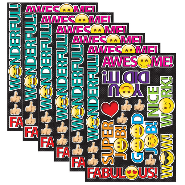 Die-Cut Magnetic Emoji Rewards, 15 Per Pack, 6 Packs