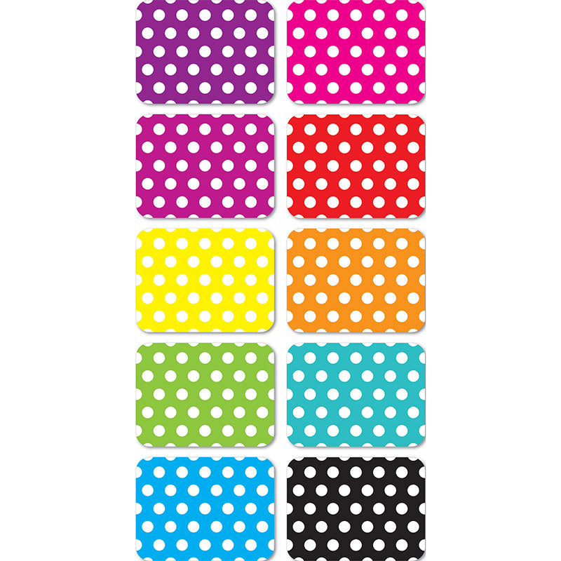 Magnetic Mini Whiteboard Erasers 2" x 1.5" x .75, Dots, Pack of 10