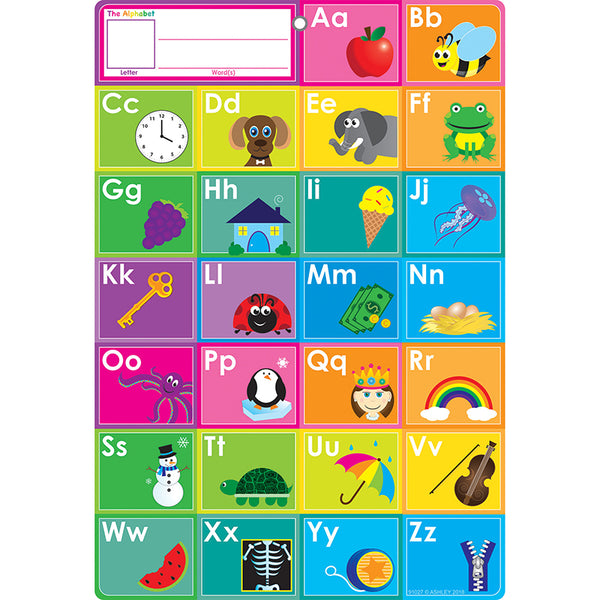 Smart Poly™ Chart, 13" x 19", ABC's Fill In Word, w/Grommet