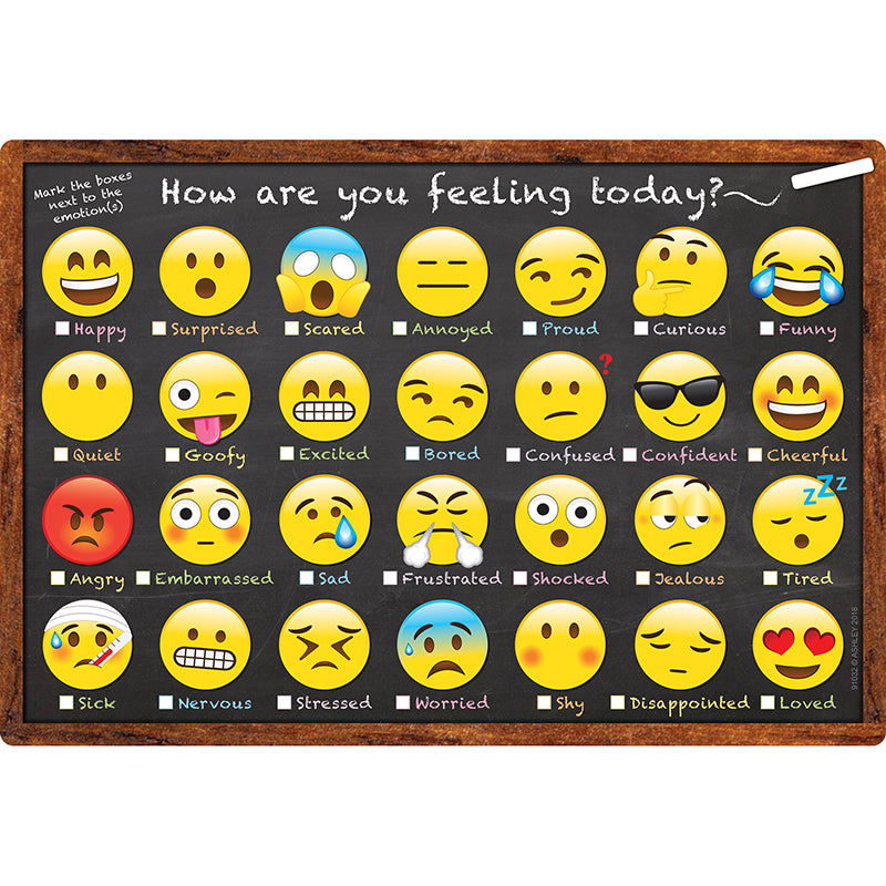 Smart Poly™ Chart, 13" x 19", Emoji How Are You Feeling