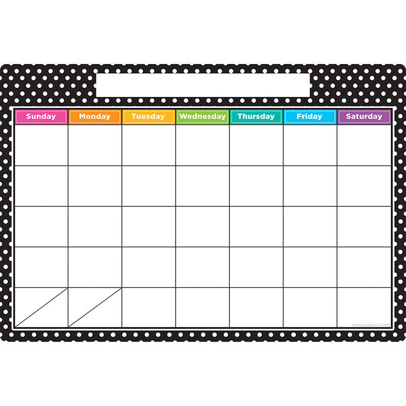 Smart Poly™ Chart, 13" x 19", B&W Polka Dots Calendar