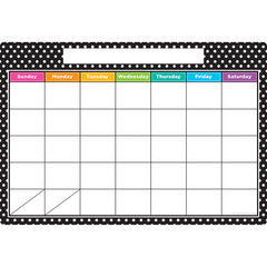 Smart Poly™ Chart, 13" x 19", B&W Polka Dots Calendar