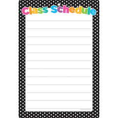 Smart Poly™ Chart, 13" x 19", B&W Polka Dots Class Schedule, w/Grommet