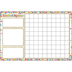 Smart Poly™ Chart, 13" x 19", Confetti Hundred Squares