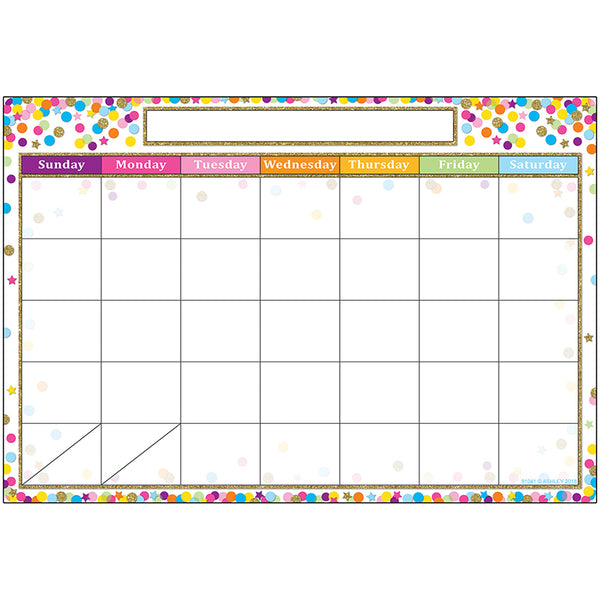 Smart Poly™ Chart, 13" x 19", Confetti Calendar