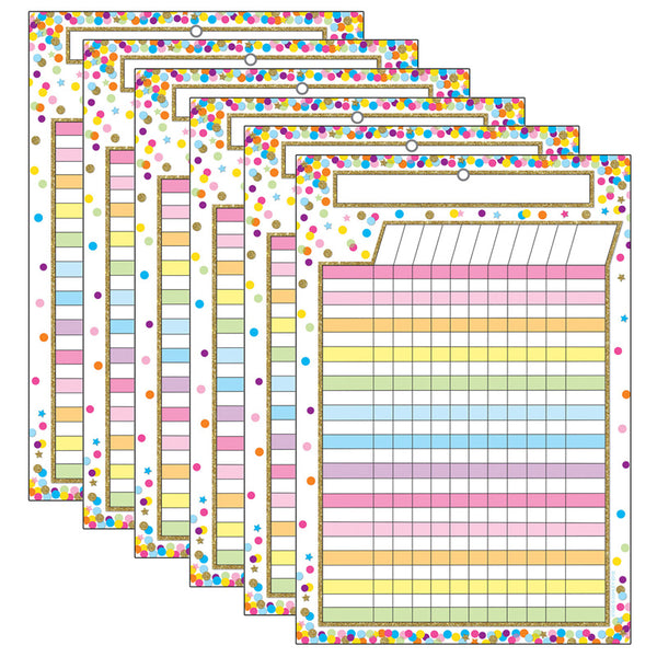 Confetti Dry Erase Incentive Chart, Pack of 6