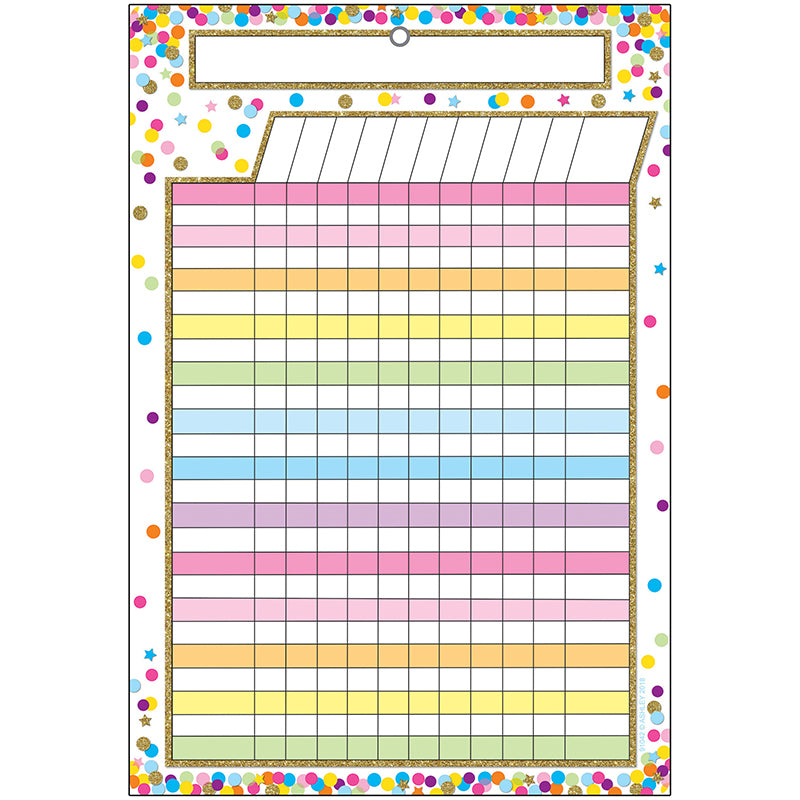 Smart Poly™ Chart, 13" x 19", Confetti Incentive, w/Grommet