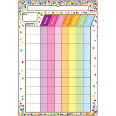 Smart Poly™ Chart, 13" x 19", Confetti Chores, w/Grommet