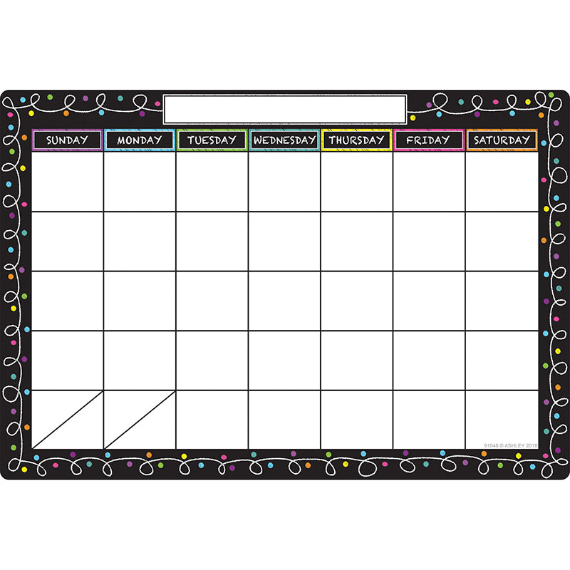 Smart Poly™ Chart, 13" x 19", Chalk Dots with Loops Calendar