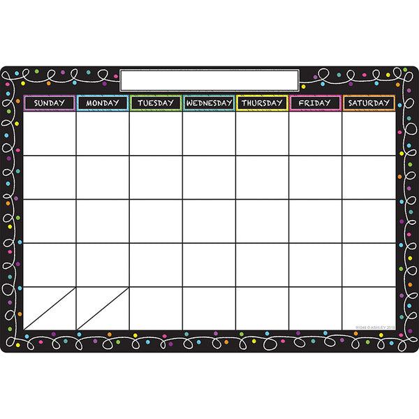 Smart Poly™ Chart, 13" x 19", Chalk Dots with Loops Calendar