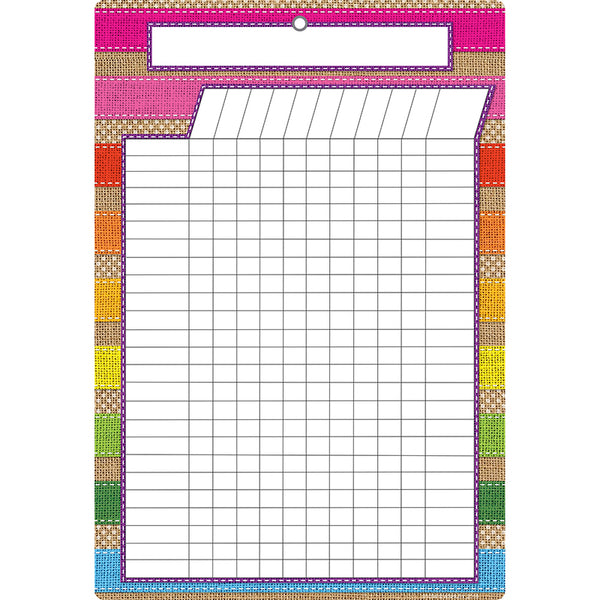 Smart Poly™ Chart, 13" x 19", Burlap Stitched Incentive, w/Grommet