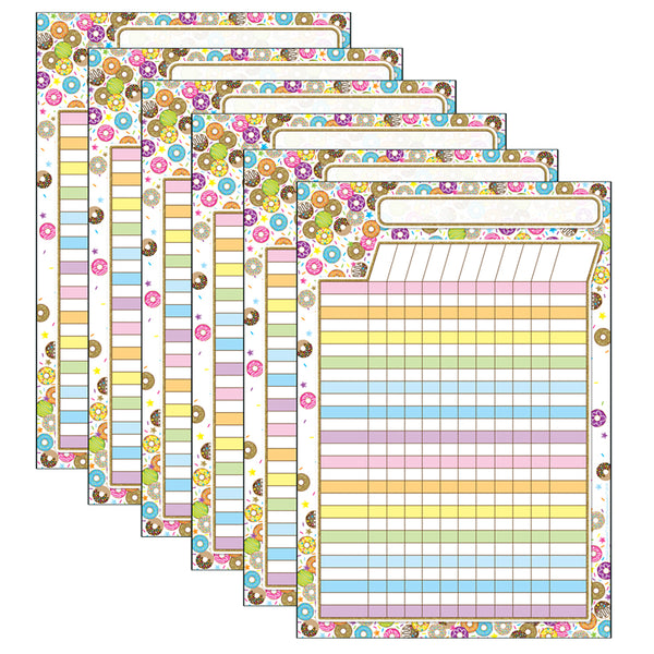 Smart Poly® Chart, DonutFetti® Incentive Chart, 13" x 19", Pack of 6