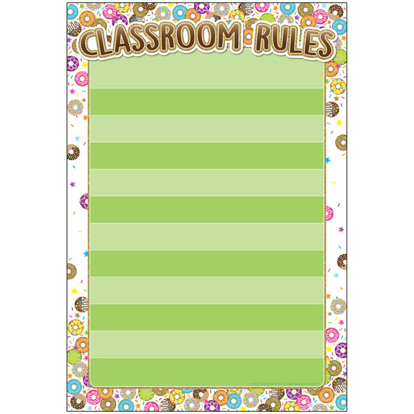 Smart Poly® Chart, DonutFetti® Classroom Rules, 13" x 19"