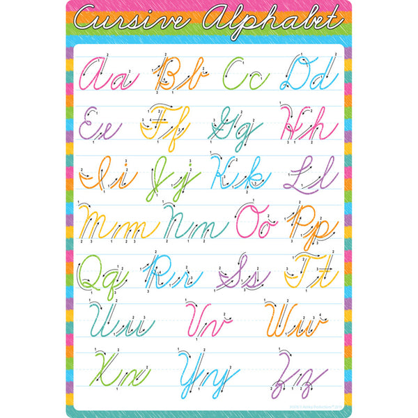 Smart Poly® Chart Cursive Alphabet, 13" x 19"