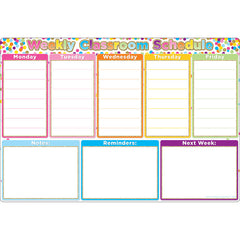 Smart Poly® Chart Confetti Weekly Schedule, 13" x 19"