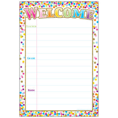 Smart Poly® Chart Confetti Welcome, 13" x 19"