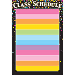 Smart Poly® Chart Black Confetti Class Schedule, 13" x 19"