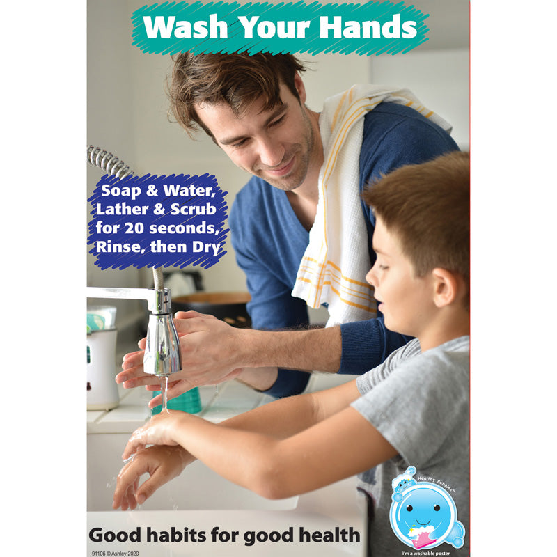 Healthy Bubbles™ Smart Poly™ Chart, Good Habits for Good Health, 13" x 19"