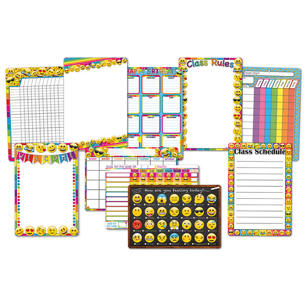 Smart Poly™ Emoji Classroom Charts, 13" x 19", Set of 10