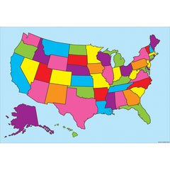 Smart Poly™ Charts 13" x 19", U.S. Map, Pack of 10