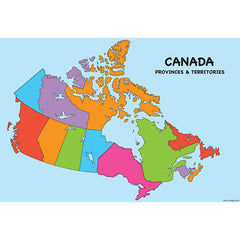 Smart Poly™ Charts, 13" x 19", Canada Map, Pack of 10