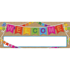 Smart Poly™ Welcome Banner, 9" x 24", Burlap Stitched