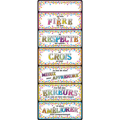 Smart Poly™ Clip Chart w/Grommet, 9" x 24", French Confetti Positive Behavior