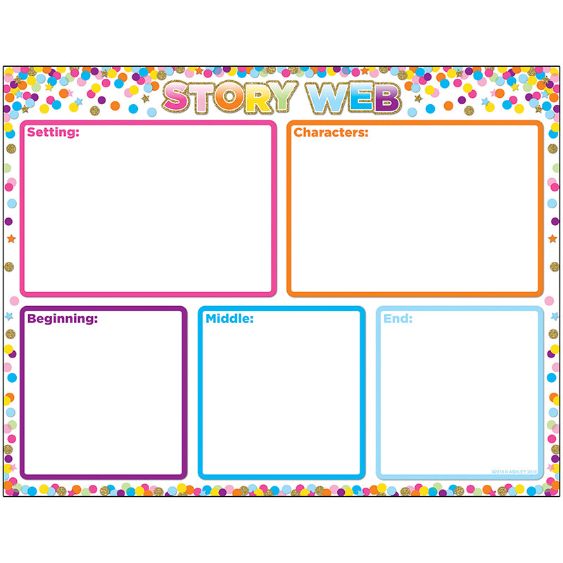 Smart Poly™ Confetti Story Web Chart, Dry-Erase Surface, 17" x 22"