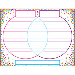 Smart Poly™ Confetti Venn Diagram Chart, Dry-Erase Surface, 17" x 22"