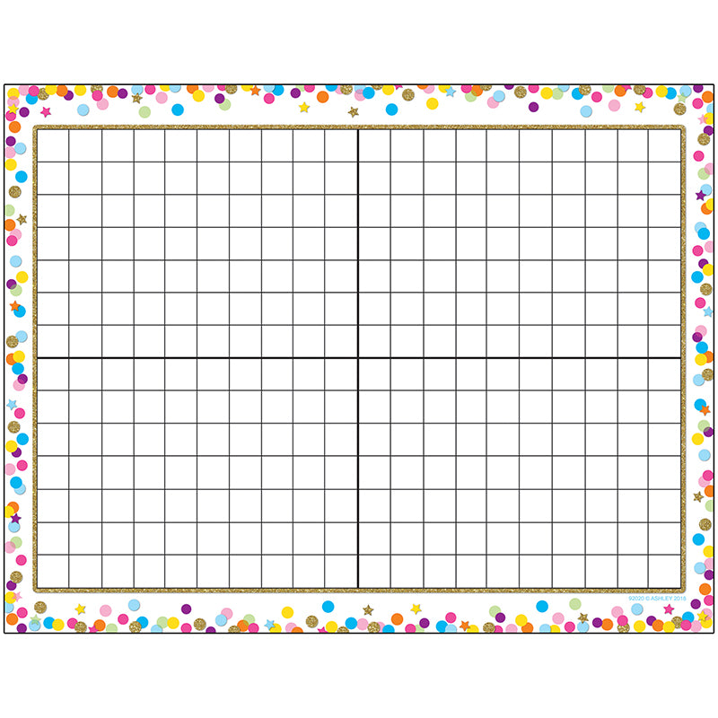 Smart Poly™ Confetti 14x20 Grid Chart, Dry-Erase Surface, 17" x 22"